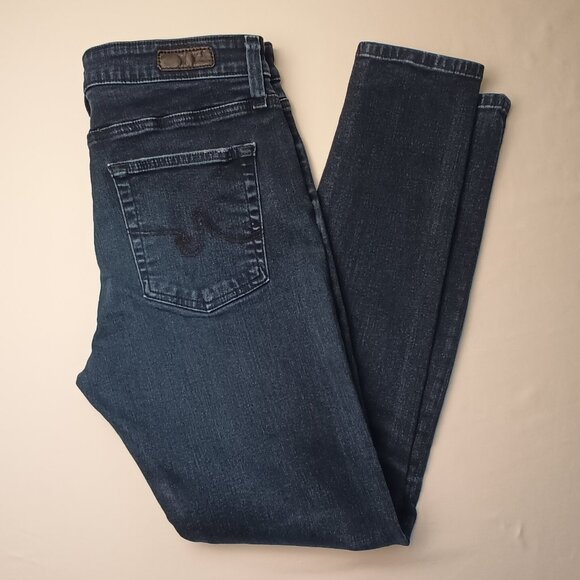 AG The Farrah Skinny Ankle Jean Size 30/10 Mid Rise Dark Wash - Picture 1 of 11